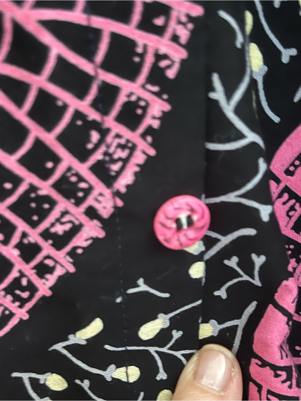 Oja Black Dress With Pink Geometric Circles View 5